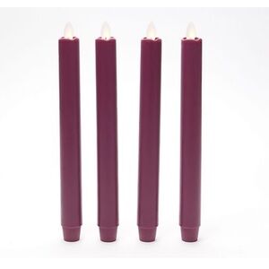 Candle Impressions Set of (4) 9" Mirage Gold Tapers Red Color NEW
